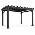 Pergola en aluminium noire 400 x 300 x 220 cm