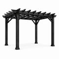 Pergola en bois noir 300 cm x 300 cm x 240 cm