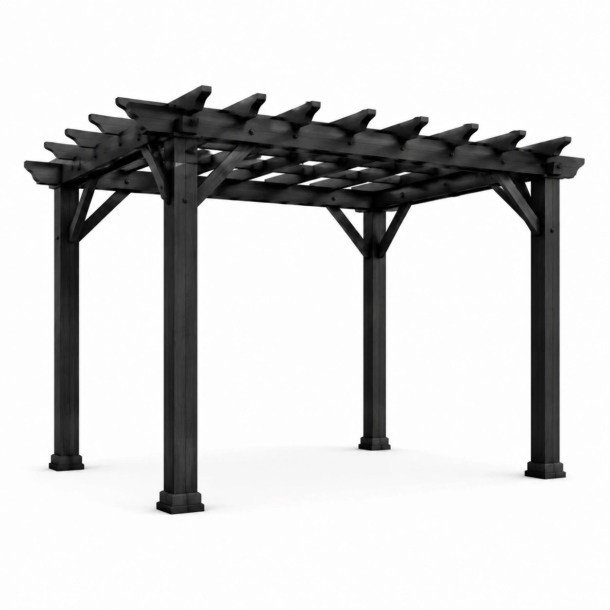 Pergola en bois noir 300 cm x 300 cm x 240 cm
