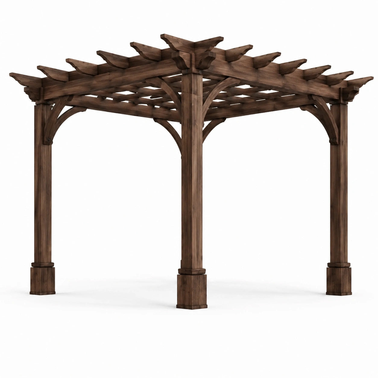 Pergola en bois d'acacia massif brune 300x300x240 cm