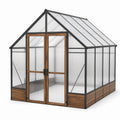 Serre en aluminium et polycarbonate avec cadre en bois