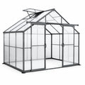 Serre de Jardin en Aluminium avec Panneaux en Polycarbonate 4 mm, 190x190x195 cm