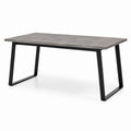 Table rectangulaire effet béton pieds en acier 180x90 cm