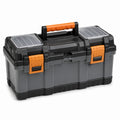 Boîte à outils en plastique gris/noir/orange 54x27x28cm