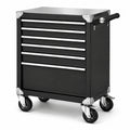 Chariot à outils en métal noir avec roulettes verrouillables
