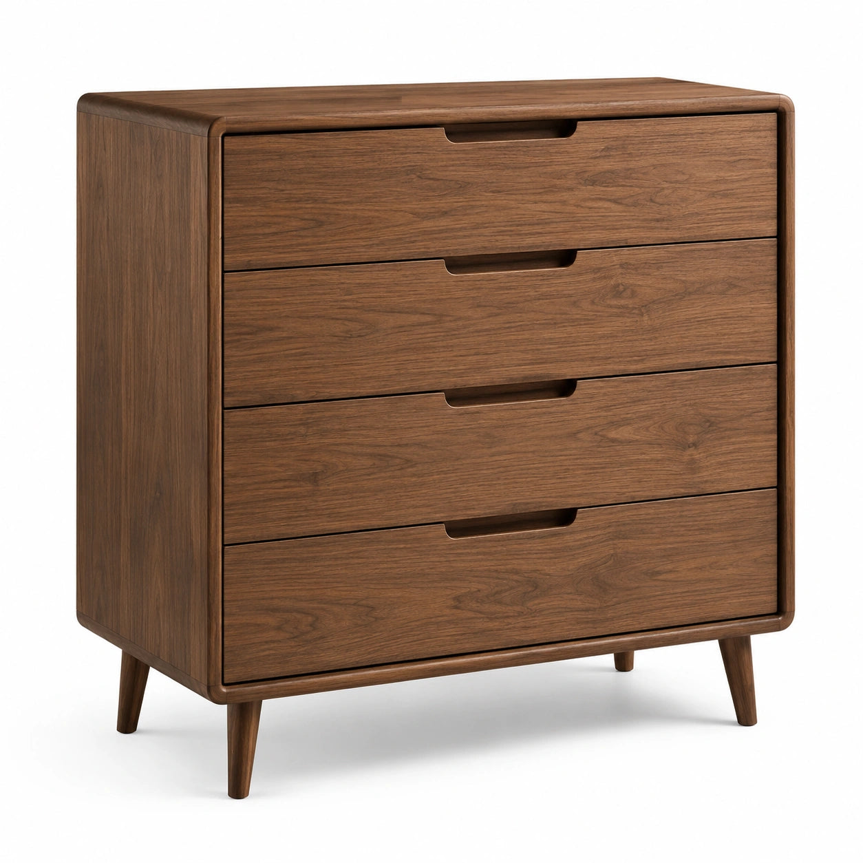 Commode en bois avec 4 tiroirs noyer 80x40x90 cm